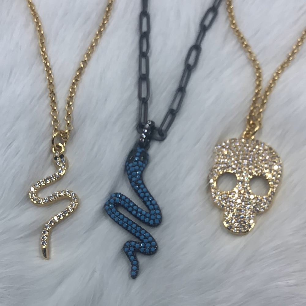 CZ Gold Plated Charm Necklace